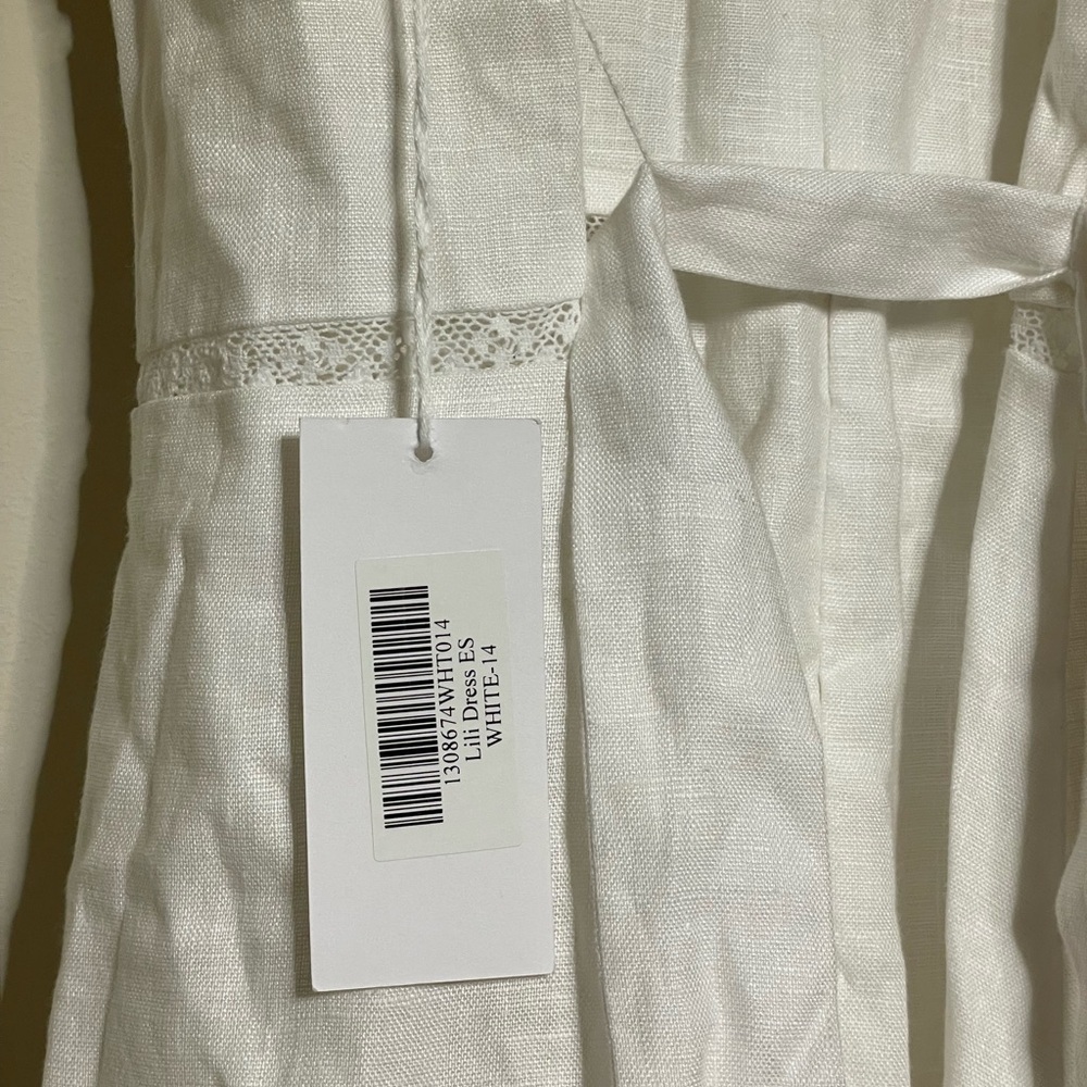 Reformation Lili Linen Midi Dress White - Picture 8 of 10